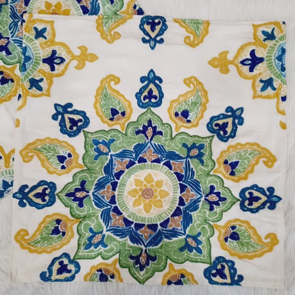 Pottery Barn Brea Emroidered Pillow (2) - Picture 3 of 7